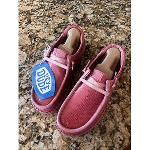 Hey Dude Wendy Funk Mono Sequin Foxglove Pink Slip On Shoes Women's Size 7